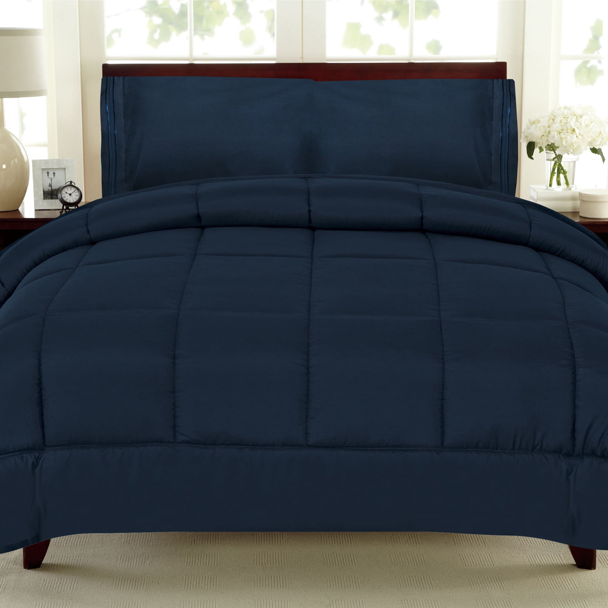 Sweet Home Collection Blue 5 Piece Bed in a Bag Comforter Set with Sheets, Twin