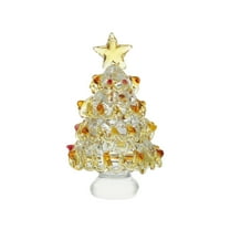 BNNG Crystal Christmas Tree Figurine 2.4" Mini Artificial Glass Tree for Holiday Decor,Miniature Green & Clear Trees as Tabletop Ornaments Centerpieces,Gifts for Christmas Home Decor Craft Party