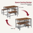 thumbnail image 6 of Danolapsi Dining Table Set for 4,Kitchen Dinner Table with 2 Bench,Rectangular Dining Room Table Set with Wine Rack,3-Piece Breakfast Nook Table for Small Space Apartment,Kitchen Table Set for 4, 6 of 7