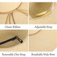 thumbnail image 4 of Women's Sun Hats Wide Brim Hat for Women Sun Protection Hat Packable Sun Hat Women Gardening Hat with Chin Strap, Mix Beige, S/M, 4 of 5