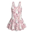 thumbnail image 4 of Tutolipy Rabbit Cherry Blossom Girls One Piece Swimsuit, Built-in Liner Bathing Suit for Kids, Comfortable Swim Dress for Girls Size 12-13 Years, 4 of 8