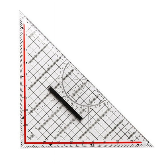 30CM Drawing Triangle Ruler Multi-Function Design with Handle Protractor Measurement Stationery