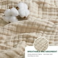 thumbnail image 2 of Large Cotton Blanket,QZS Beige Cotton Weave Throw Blanket,1Pack Lightweight Cozy Summer Cloth for Couch,Aesthetic Woven Cloth for Office,Home,51.2x59In, 2 of 7
