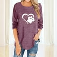 thumbnail image 2 of Fridja Womens O-Neck Irregular Button Long Sleeve Print Casual Top Blouse, 2 of 5