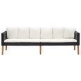 thumbnail image 5 of vidaXL 3 Piece Garden Lounge Set with Cushions Poly Rattan Black, 5 of 5