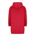 thumbnail image 6 of Women's Zip Up Hoodie Long Sleeve Tunic Oversized Fleece Jacket with Pockets Solid Color Fall Winter Fashion, 6 of 7