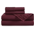 thumbnail image 5 of U by Bedsure Queen Sheet Set - Soft Sheets for Queen Bed, 4 Pieces Hotel Luxury Burgundy Sheets, Easy Care Polyester Microfiber material Cooling Bed Sheet Set, 5 of 7