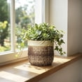 thumbnail image 4 of Ordivic 6 Inch Brown Ceramic Planter with Drainage Hole – Round Flower Pot for Succulents, Orchids, Rustic Indoor Outdoor Decor, 4 of 7