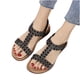 thumbnail image 1 of Sandalias de verano para mujer, sandalias planas sin cordones, zapatos romanos de cristal, sandalias informales con punta abierta Wmkox8yii  nm7640, 1 of 3