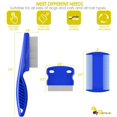 thumbnail image 2 of Stainless Steel Flea Lice Comb - 6 Pack, Rounded Teeth for Dog Cat Grooming, 2-in-1 Tear Stain Remover, Dematting Tool - Small, Medium, Large Pets, 2 of 4