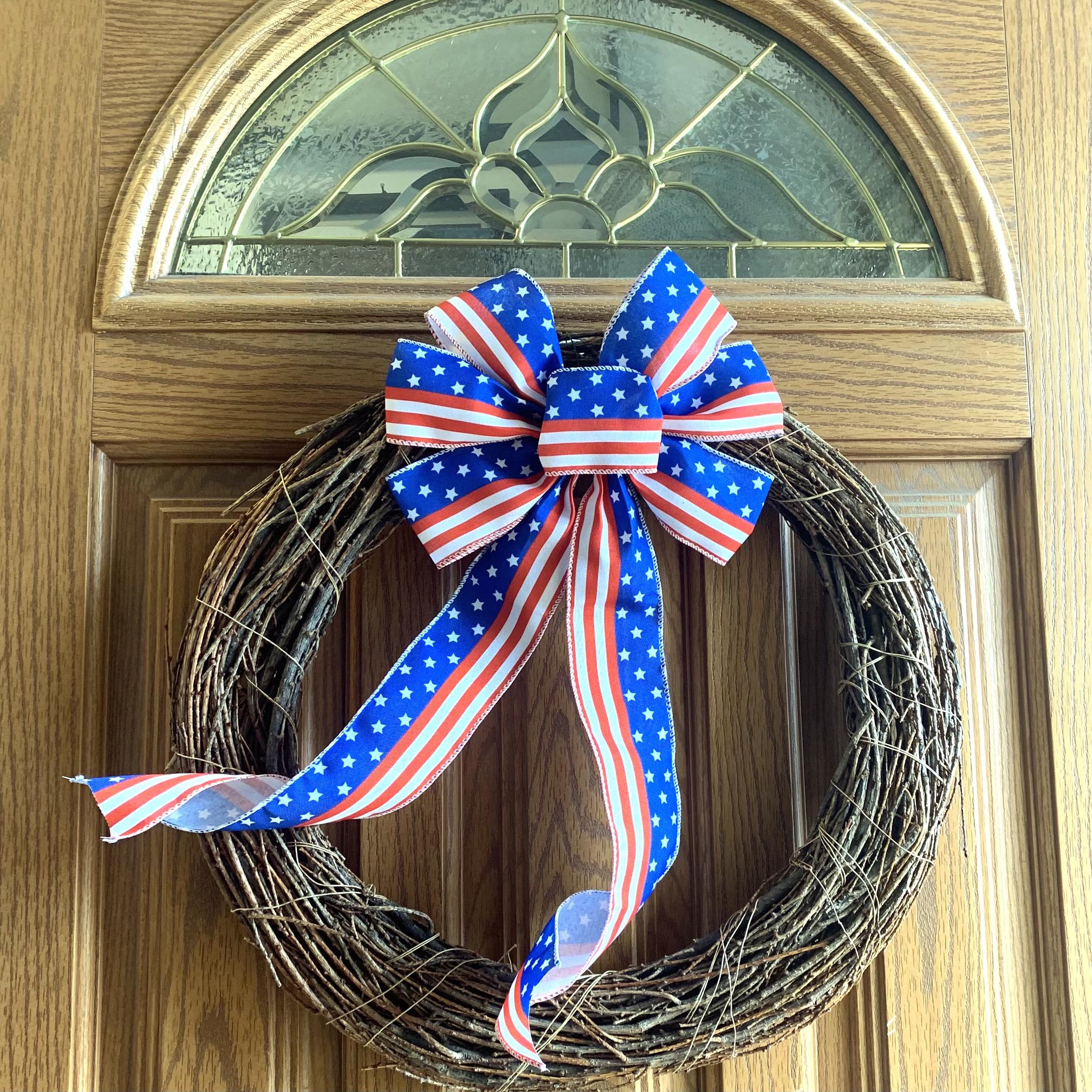 Large American Flag Ribbon Bow - 10"x18", Election Day, Veterans Day, Fall, Christmas, Wreath, Stars