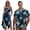 Blue Polynesian Tribal, variant on Haiti Flag Couple Matching Outfits Lightweight Husband and Wife Clothing Washable Mens Shirts Casual with Soft Fabric Fashionable Fit for Outdoor Picnic