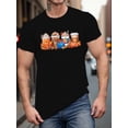 thumbnail image 1 of Halloween T-Shirt, Men's Summer T-Shirt - Casual Short Sleeve Fall Pumpkin Coffee Mug Pattern, 100% Cotton, Machine Washable, 1 of 6