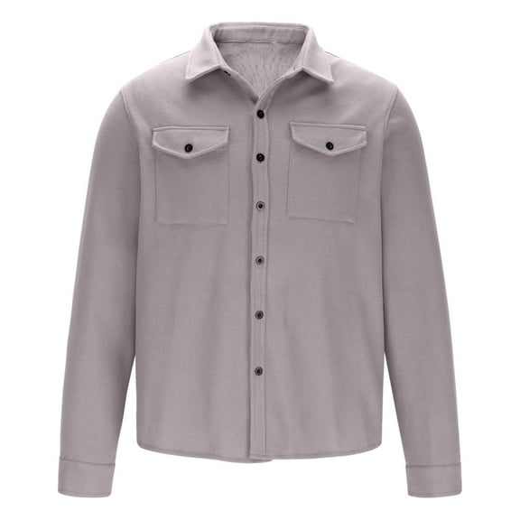 Men's Cotton Shirts Casual Long Sleeve Shacket Jacket Button down Lapel Overshirt Men with Pockets Smart Casual Trucker Jackets Street Fall Winter Coats Size S-3xl