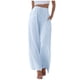 thumbnail image 1 of Pantalones de cintura alta y pierna ancha para mujer - Elástico con cordón, pierna recta cómoda, con bolsillos, 1 of 6