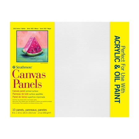 UPC: 0012017311086 | Strathmore 300 Series Canvas Panels  White  8×10 inches  Pack of 10