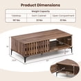 thumbnail image 3 of Costway 47” Mid Century Coffee Table with Fence Doors Open Compartment Front Rear Cabinets, 3 of 10