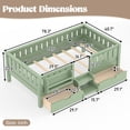thumbnail image 2 of Bellemave Twin Size Montessori Bed with Storage and Stairs, Wood Daybed with Bookcase and Guardrails, Twin Floor Beds Frame with 2 Drawers for Room, No Box Spring Needed（Green), 2 of 9