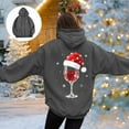thumbnail image 4 of larppty Hoodies for Women Oversized Christmas Sweatshirt Loose Fit Cute Hoodie Drawstring Fall Pullover with Pocket (Dark Gray, L), 4 of 8