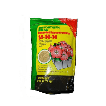 Controlled Release Fertilizer 14-14-14 - Feeds Plants Up To 3 Months - 5 lb Bag by Southern Ag