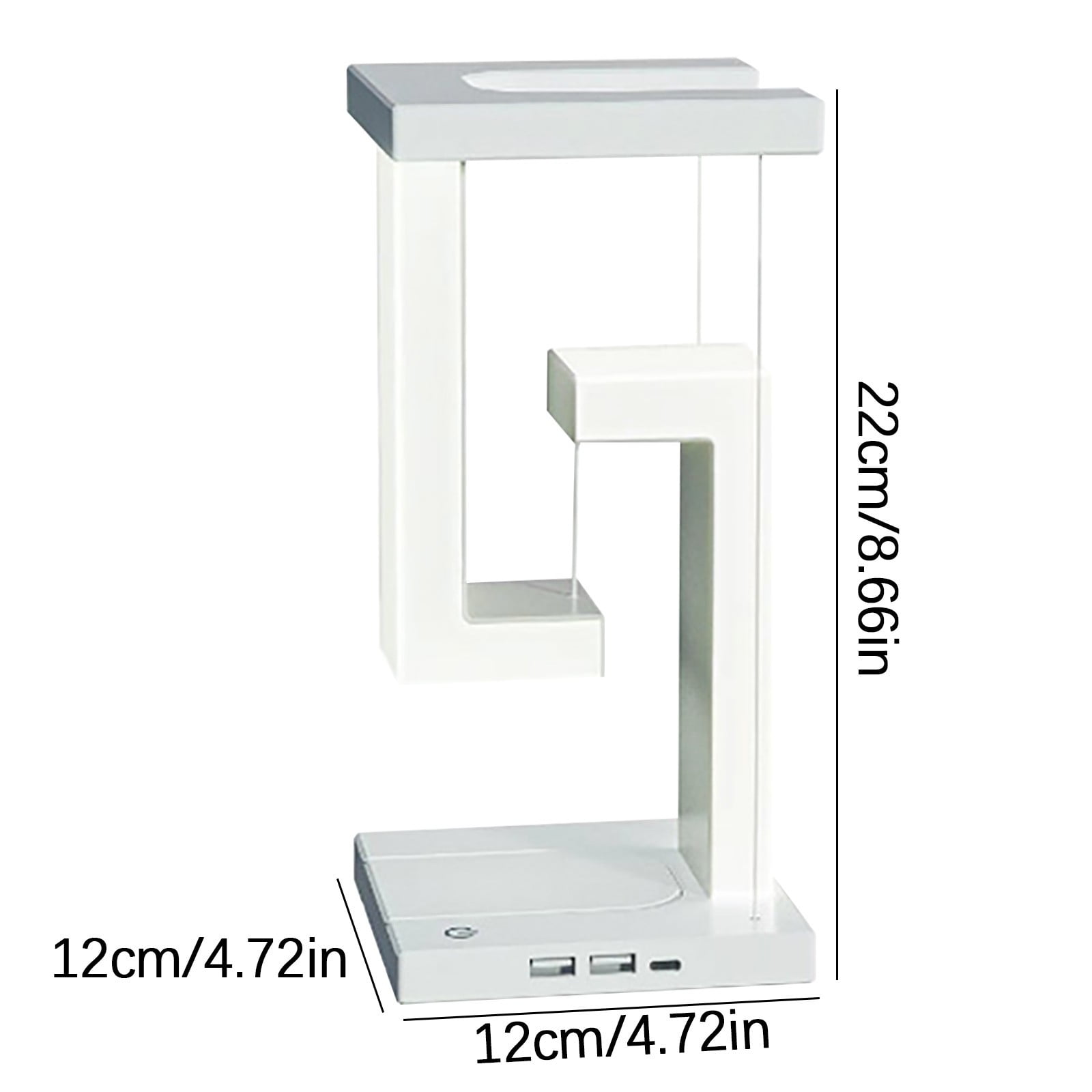 Magnetic Levitation Desk Lamp,Floating Table Lamp Wireless Charging and Touch Control Adjustable Lighting Modes,USB Charging Port,Great Ideal for Bedroom, Office, Study Decorations(4.7x4.7x8.6icnh)