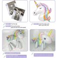 thumbnail image 4 of Decoraciones para fiestas de unicornio YANSION Arco de globos 3D con globos de ágata morada Mantel para niña, 4 of 6