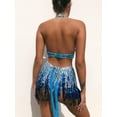 thumbnail image 4 of Falda con borlas para danza del vientre para mujer, atuendos de actuación, ropa de festival, falda con borlas para danza del vientre, falda con lentejuelas estilo bohemio, disfraz rave para, 4 of 7