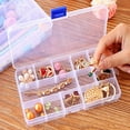thumbnail image 4 of JeashCHAT Tackle Box , Fishing Tackle Boxes & Bait Storage, Clear Plastic Box with Removable Dividers, 15 Compartments - Parts Box, Jewelry Organizer, Bead Organizer, 4 of 6