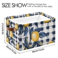 thumbnail image 4 of Yayeee 2 Pack Canvas Storage Basket with Handles for Shelves Fabric Bins Closet Organizer, Beige Plaid Lemon, 4 of 8