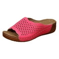 thumbnail image 6 of Womens Wedge Orthopedic Sandals 2025 Comfortable Leather Arch Support Orthotic Platform Walking Dress Slip on, 6 of 7