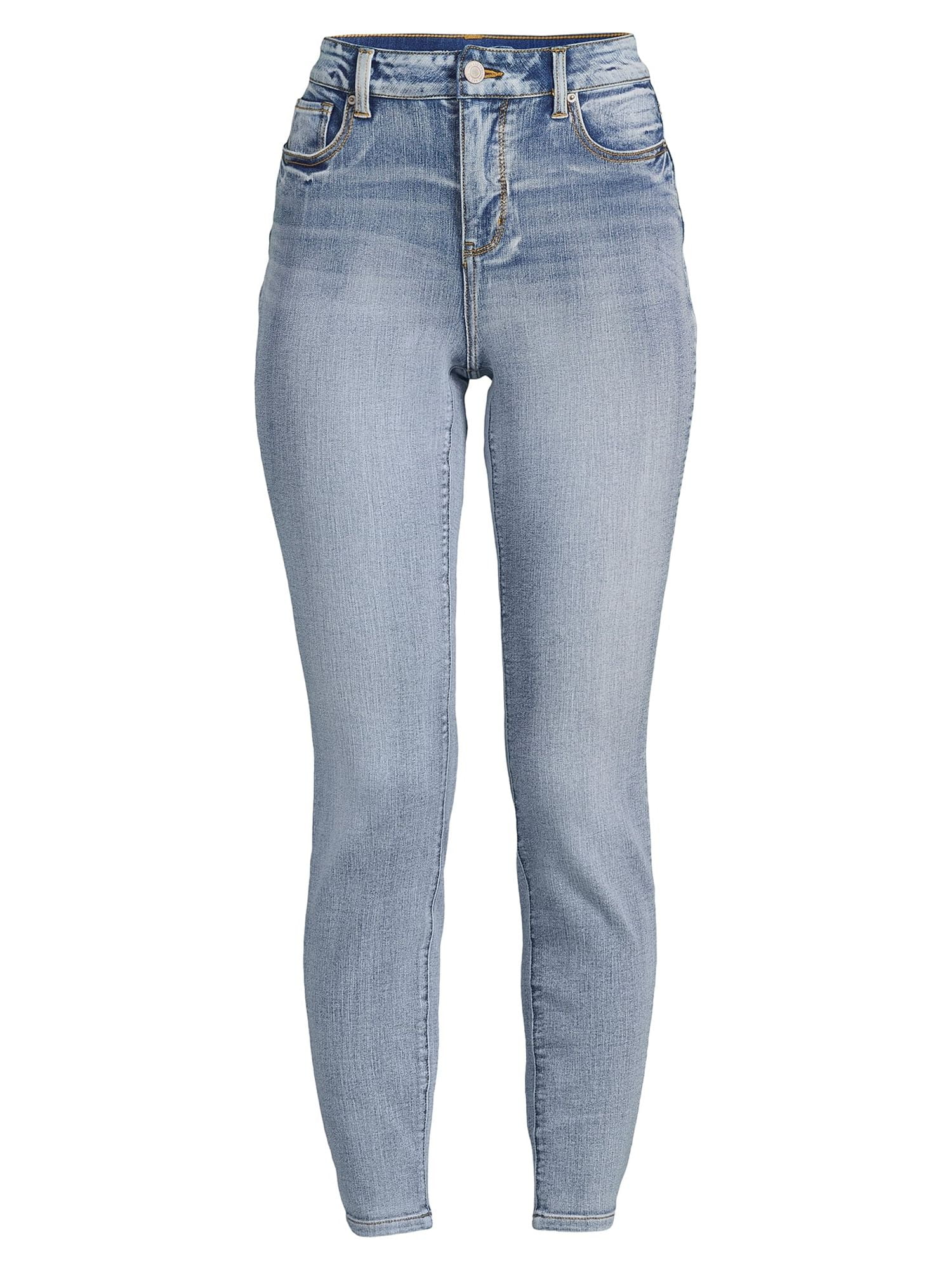 Time and Tru Women's High Rise Skinny Jeans, Available in 27", 29" Inseams, Sizes 2-20