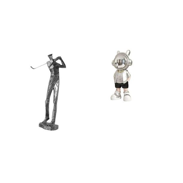 Figura De Resina De Astronauta Golfista, Escultura Moderna, Adorno Creativo De Mesa Para Amantes Del Golf, Estante, Escritorio, Regalo De Inauguración De La Casa, Decoración De Granja