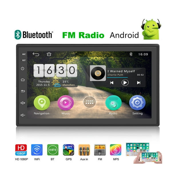 1 Din 7'' Android 8.1 Car Radio Autoradio With GPS Navigation Wifi Auto MP5  Bluetooth USB FM Support Rear View Camera（4/8/12LED[optional]）