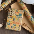 thumbnail image 4 of HOMERAL Kraft Birthday Wrapping Paper for Boys Girls Kids - Colorful Happy Birthday Pattern Great for Birthday, Party, Baby Shower - Mini Roll - 17 Inches X 33 Feet, 4 of 6