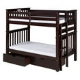 thumbnail image 1 of Santa Fe Mission Tall Bunk Bed Twin over Twin - Bed End Ladder - Multiple Finishes - with Under Bed Drawers, 1 of 11