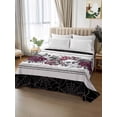 thumbnail image 3 of Twin XL Size Flat Sheet Only, Halloween Soft Brushed Microfiber Bed Sheets, Black Horror Skull Roses Spi-der Web Vintage Hotel Quality Breathable Bedding Top Sheet, Easy Care, 66"x102", 3 of 9