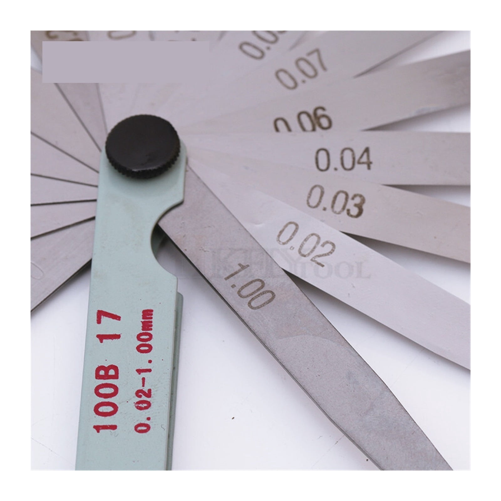 100mm Length Metric Feeler Gauge 17 Blade Gap Filler 0.02-1.00mm Thickness Measurement Layout Tool ,Easy Identification