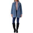 thumbnail image 2 of INSPIRE CHIC Lapel Faux Fur Coat for Women's Fuzzy Winter Warm Jacket Overcoat with Pockets L Grey Blue, 2 of 5