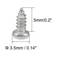 thumbnail image 3 of Uxcell 0.08''x 0.2'' Self Tapping Screws Pan Head Screw Fasteners Bolts  316 Stainless Steel Silver Tone 50 Pcs, 3 of 3