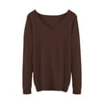 thumbnail image 4 of Gkeoshab Womens Sweaters Women's Oversized Sweaters 2025 Fall Outfits Trendy Crewneck Knit Fashion Pullover Tops Coffee L, 4 of 4