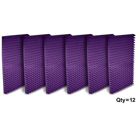 UPC: 0818105000524 | Auralex Studiofoam Pyramids 24 x48 x2  Acoustic Panels (12-Pack) Purple