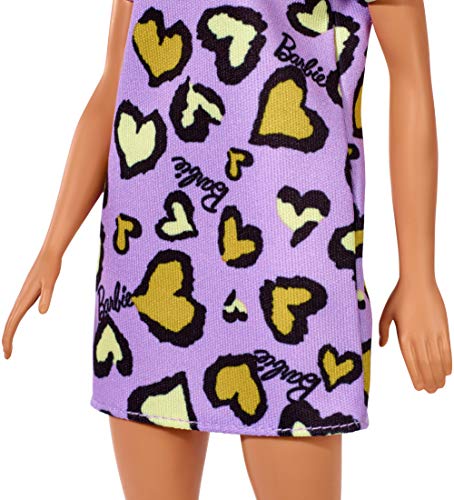 Barbie Doll, Blonde, Wearing Purple and Yellow Heart-Print Dress and  Platform Sneakers, for to Year Olds