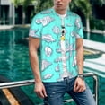 thumbnail image 6 of KLL Seashell And Starfish for Men's Baseball Shirts,Short Sleeve Casual Shirts Button Down Shirt for Men Beach Summer Wedding Shirt-X-Large, 6 of 7