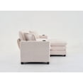 thumbnail image 7 of Modern Corduroy L-Shaped 2-Seater Sofa with USB & Cup Holder (220×80×75cm), 7 of 7