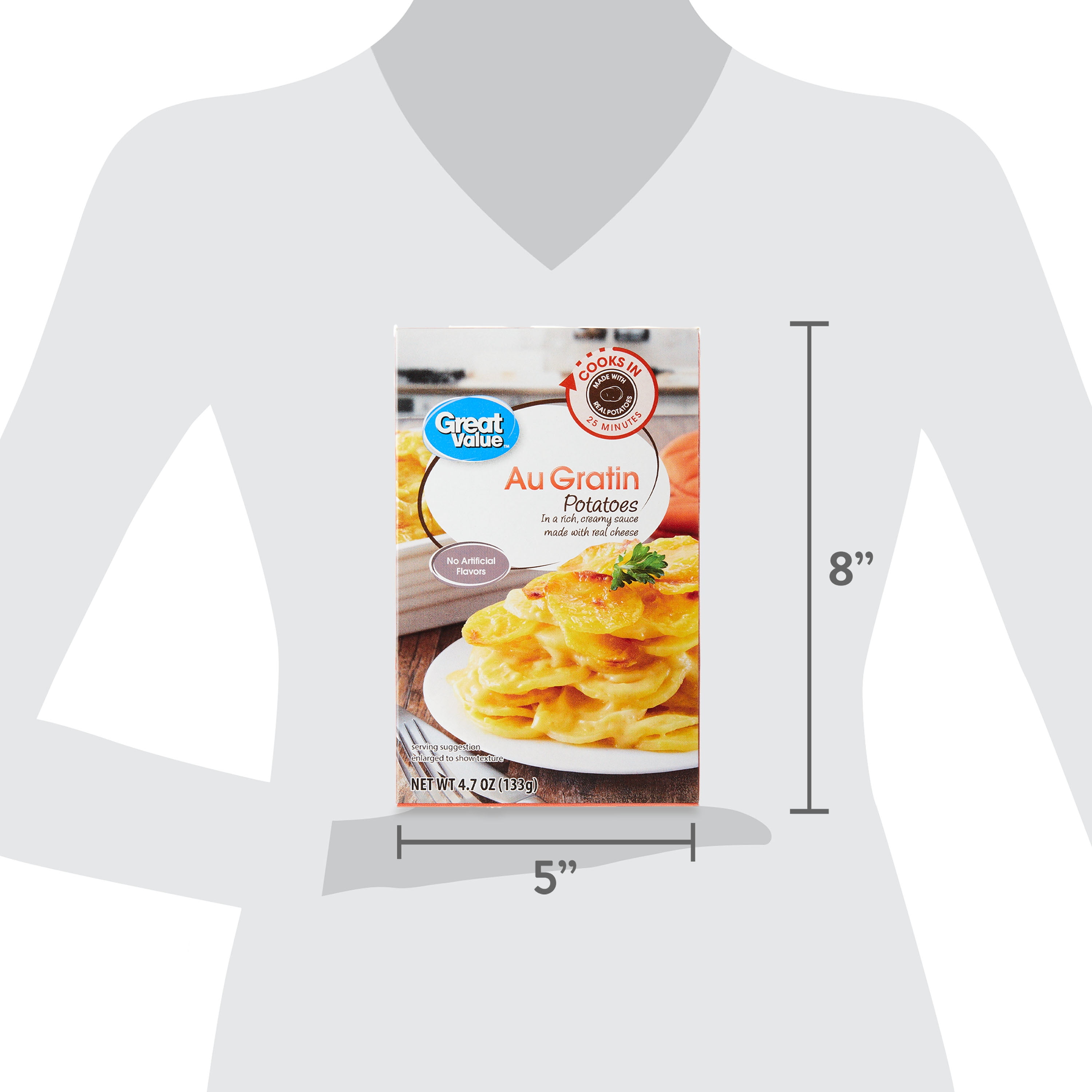 Great Value Au Gratin Potatoes, 4.7 oz Box, 1 Count