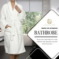 thumbnail image 4 of Superior Terry Cotton Adult Unisex Soft Lightweight Bathrobe, Small, White, 4 of 8