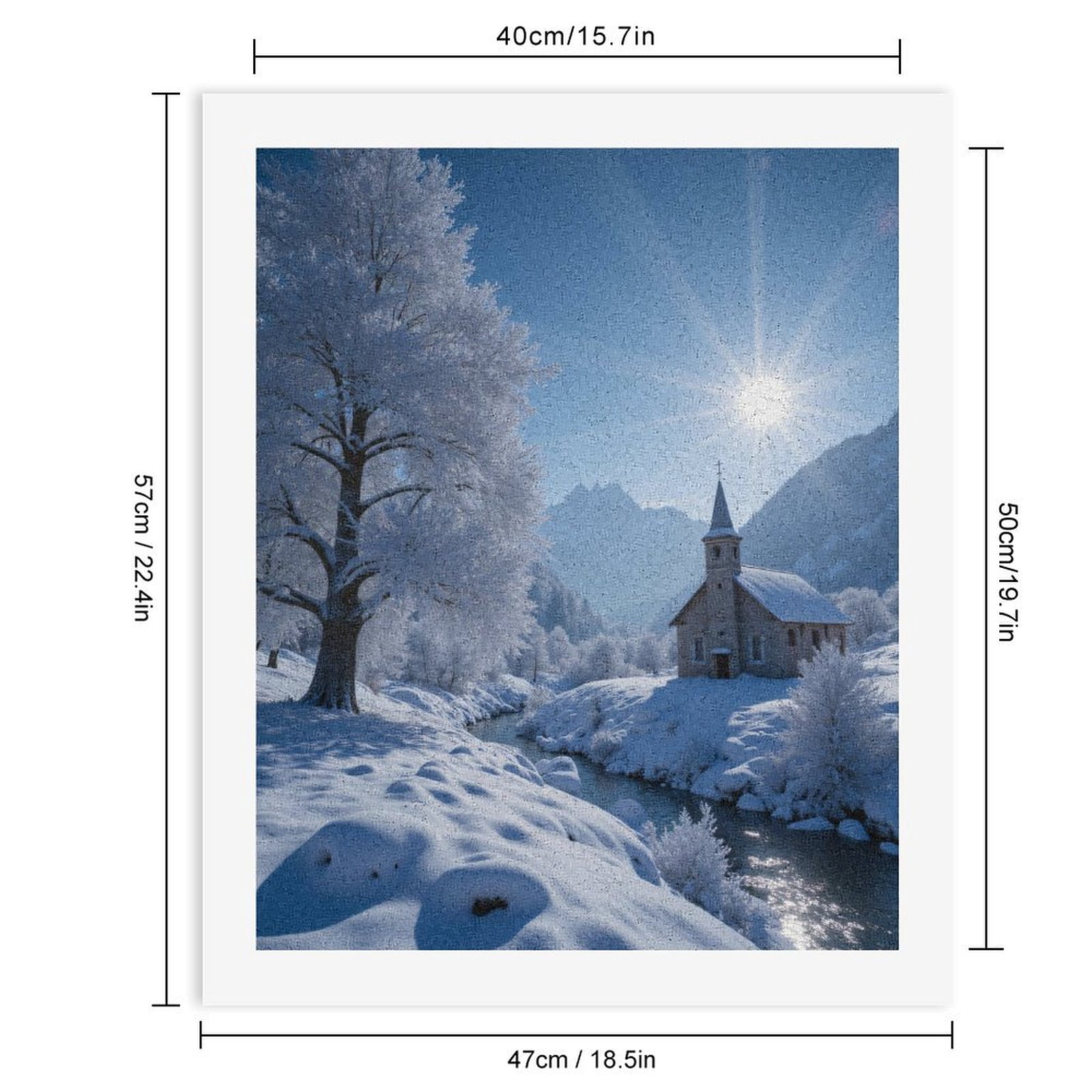 Paint by Numbers Kit for Adults, Winter Landscape Serene Snow Chapel Paint by Numbers, Easy Paint by Numbers Kit for Adults Beginner, DIY Adult Paint by Number Kits on Canvas, Home Decor