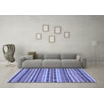 thumbnail image 3 of Ahgly Company Machine Washable Indoor Square Abstract Blue Modern Area Rugs, 7' Square, 3 of 4
