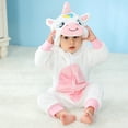 thumbnail image 2 of SILVERCELL 0-3T Baby Boys Girls Cartoon Flannel Hooded Bodysuit Playsuit One-Piece Romper Jumpsuit Homewear Outfits, 2 of 7