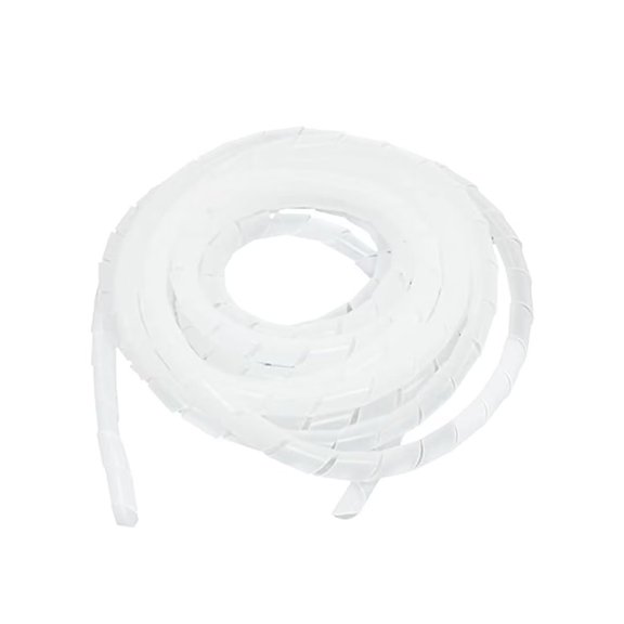 YIOVVOM Ft PE Black Polyethylene Spiral Wire Wrap Tube PC Manage Cable 12mm for Computer Cable, Car Cable (Dia 12MM-Length12M, White)